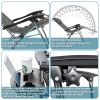 2pcs , Adjustable Folding Lounger With Pillow And Practical Tray For Deck, Terrace, Beach, Patio, Grey