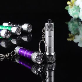 Mini Keychain Light Emergency Night Light Camping Flashlight Portable LED Torch Aluminum Keyring (Color: White)