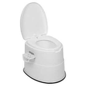 White Outdoor Toilet With Anti Slip Pad (Color: White)