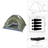 3-4 People Camouflage Portable Camping Tent With Silver Tape And Fiberglass Pole