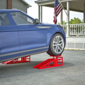 2 Pack Hydraulic Car Ramps 5T 11000lbs Low Profile Car Lift Service Ramps Truck Trailer Garage,Height Hydraulic Vehicle Ramps (Option: Red)