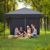 10x10ft Dark Grey 4 Sides-2 Doors, 2 Windows, Folding Shed, Oxford Cloth, Sprayed Iron Pipe, Portable