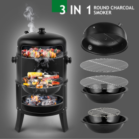 Black Smoked Charcoal Oven (Color: Black)