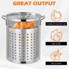 30QT, Turkey Pan 2 Piece Set Black Round Tripod Iron Hob Silver Aluminum Pan Gas Fryer N002