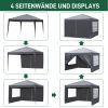 10x10ft Dark Grey 4 Sides-2 Doors, 2 Windows, Folding Shed, Oxford Cloth, Sprayed Iron Pipe, Portable
