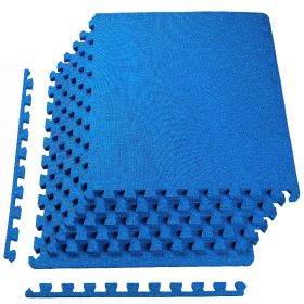 Only Supports Self Pickup  Jigsaw Sports Mat With EVA Foam Interlocking Tiles For Gymnastics And Home Gym Floor Protection, Various Sizes And Colours (Option: Blue Half inch 6pieces)