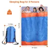 3 People Sleeping Bag for Adult Kids Lightweight Water Resistant Camping Cotton Liner Cold Warm Weather Indoor Outdoor Use 3 Season with Sack for