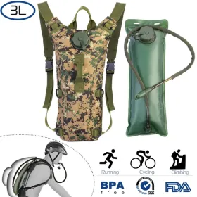 Tactical Hydration Pack 3L Water Bladder Adjustable Water Drink Backpack (Option: Military-3L)